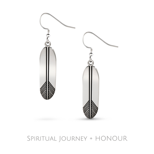 FEATHER EARRINGS Spiritual Journey + Honour